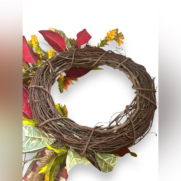 Sunflower Foilage and Bow Large Hanging Fall Wreath for Door or Wall Home Decor - Picture 5 of 13